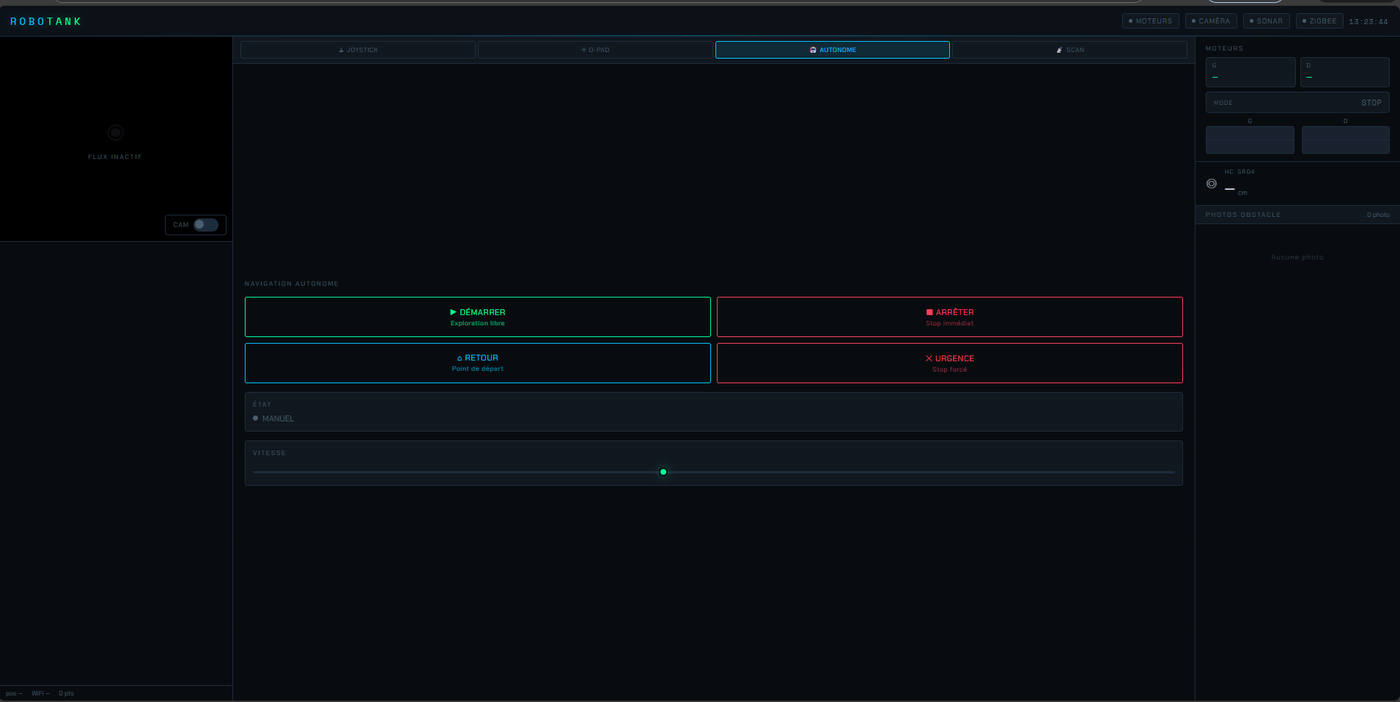 Interface web — mode autonome