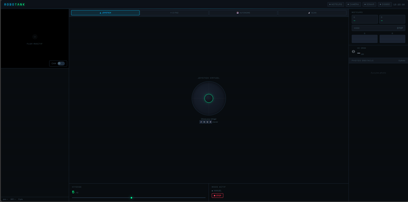 Interface web — mode joystick